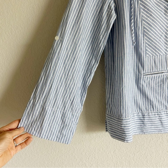 FINLEY Anorak Stripe Top Blue Pullover Half Zip Size S - Picture 5 of 7